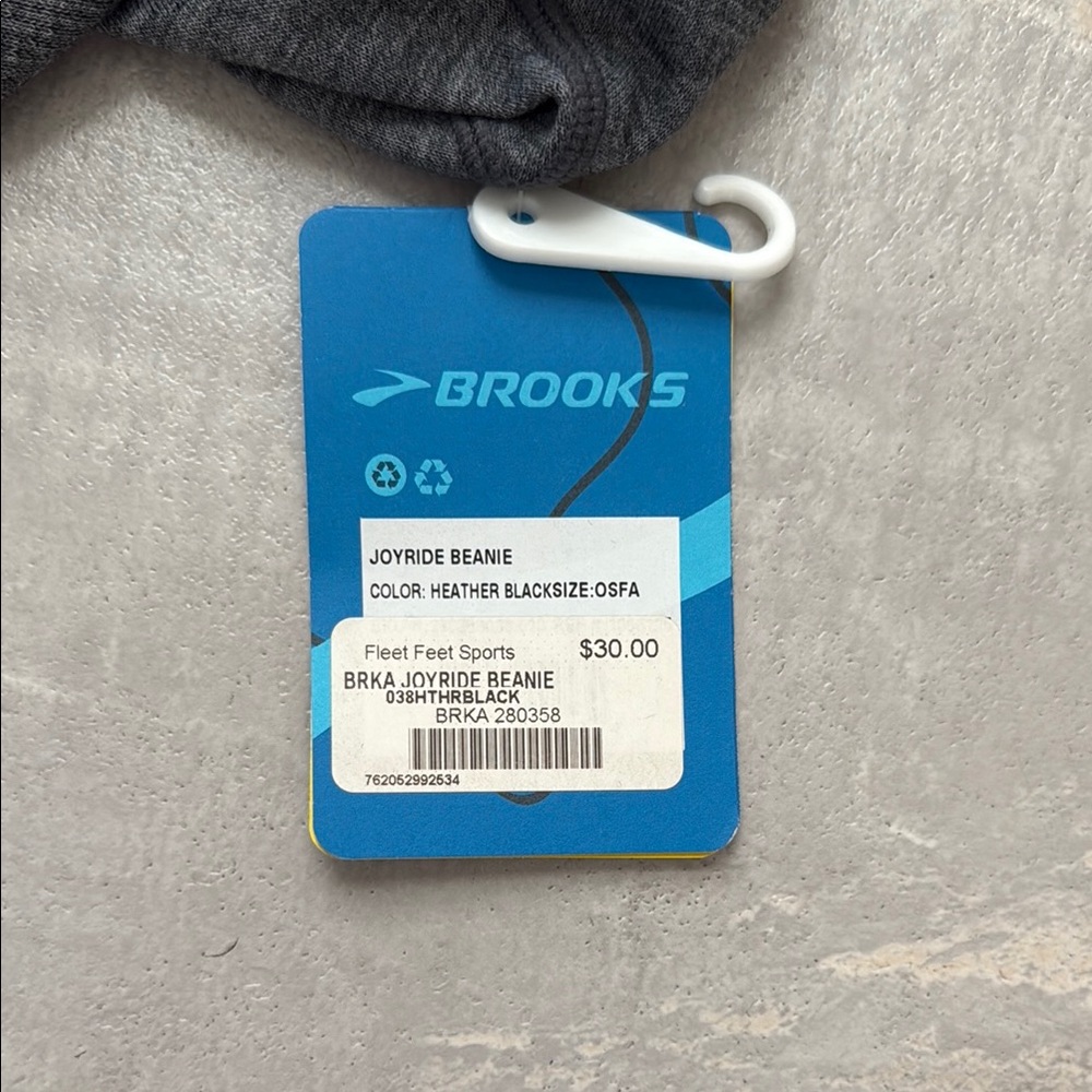 Brooks Charcoal Knit Beanie - Picture 3 of 3